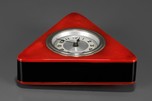 New Haven Triangle Laminated Catalin Clock in Red and Black